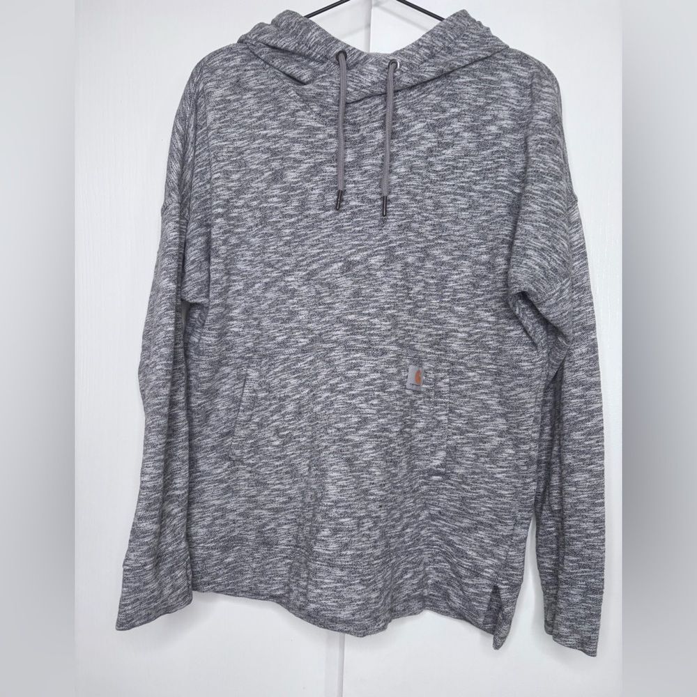 Carhartt Relaxed Fit Size Medium Bluish Grey Hoodie Thumb Holes
